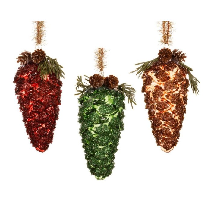 PIGNE PENDENTI 3 COLORI H.12.5